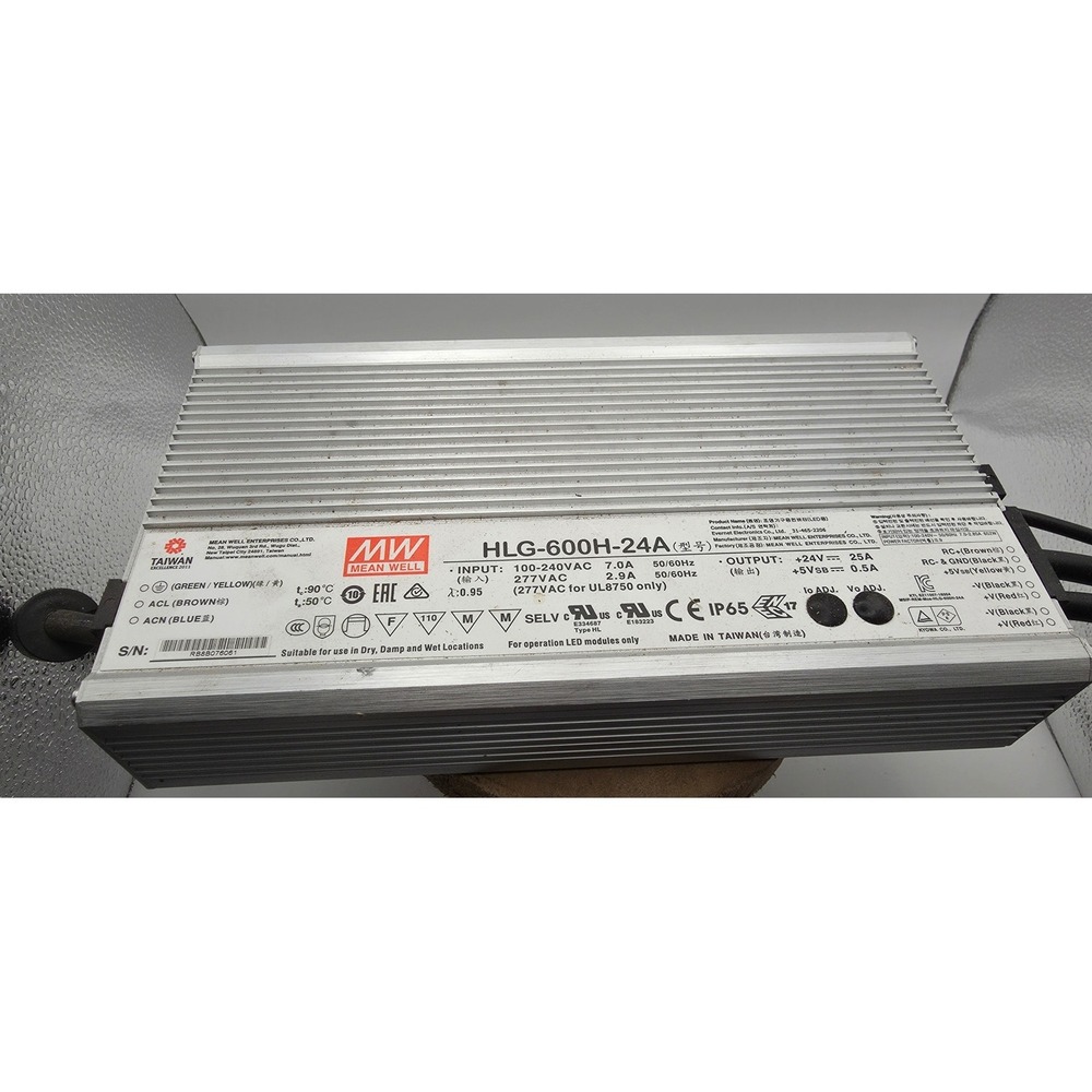Mean Well HLG-600H-24A LED Driver 600W 24V 25A Switching Power Supply IP65